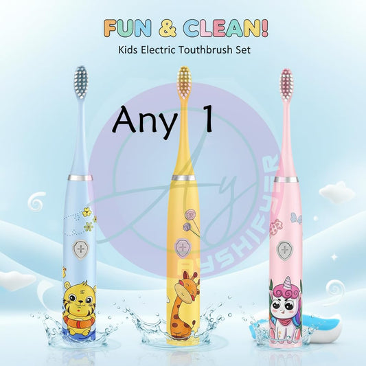 Gentle Electric Kids Toothbrush with 2 Extra Heads Attachments